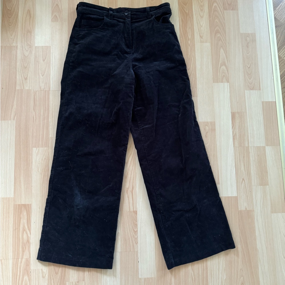 Black Velvet Wide-Leg Pants